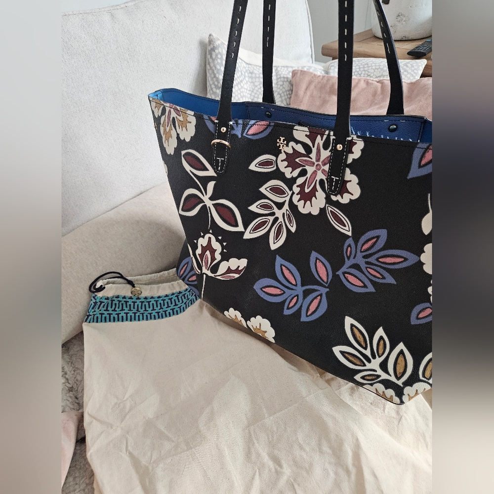 Floral Black Tote Bag - Picture 6 of 6
